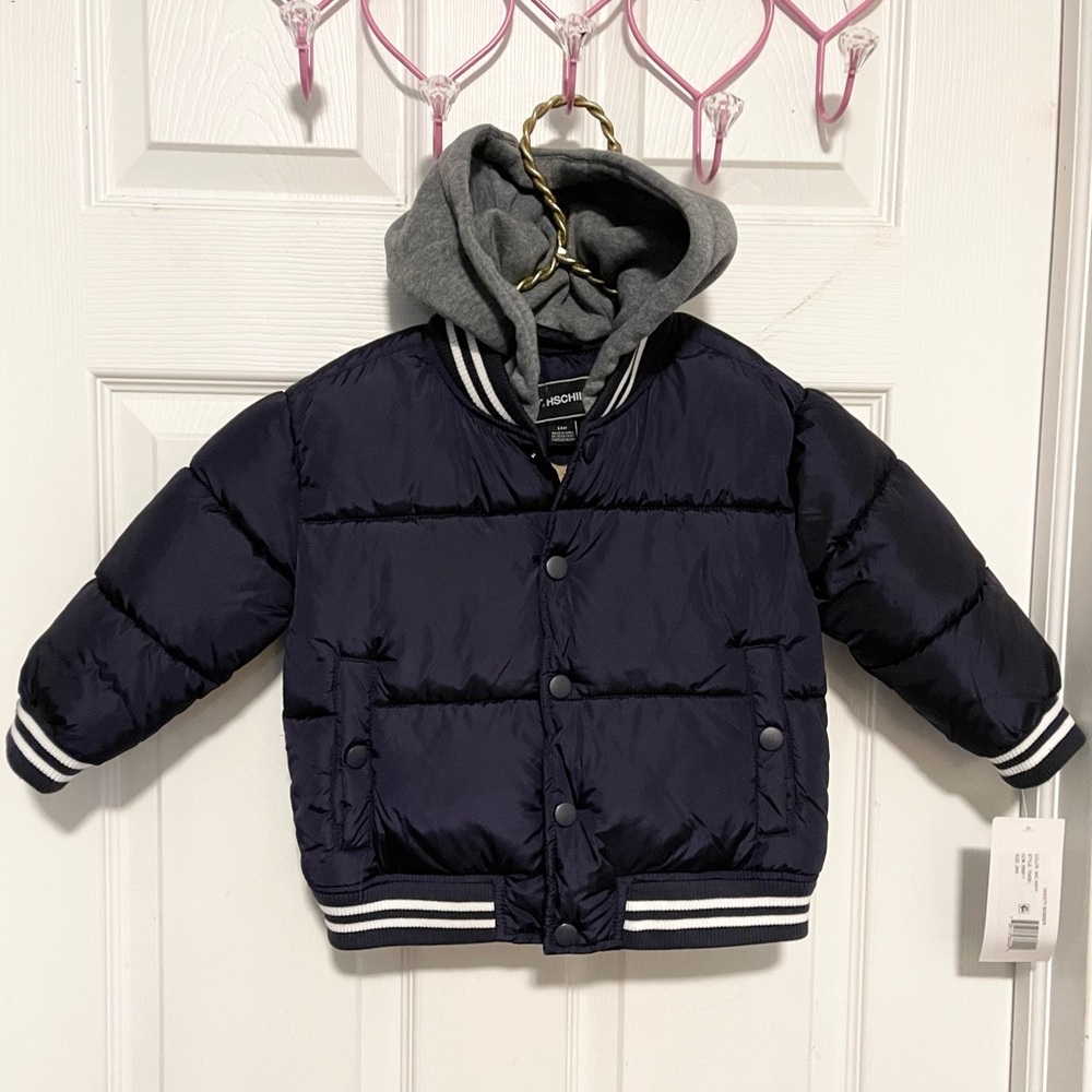 New Rothschild puffer faux fur lined jacket Sz 24 months